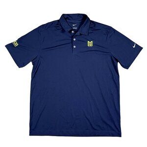 Nike MYCO Mechanical Navy Golf Polo Shirt Size Large